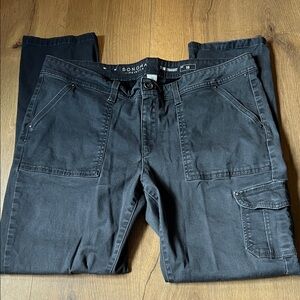 Sonoma Life + Style Womens Dark Gray Slim Straight Cargo Pants